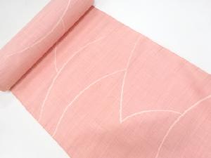 アンティーク　手織り真綿紬抽象模様織出し着尺反物